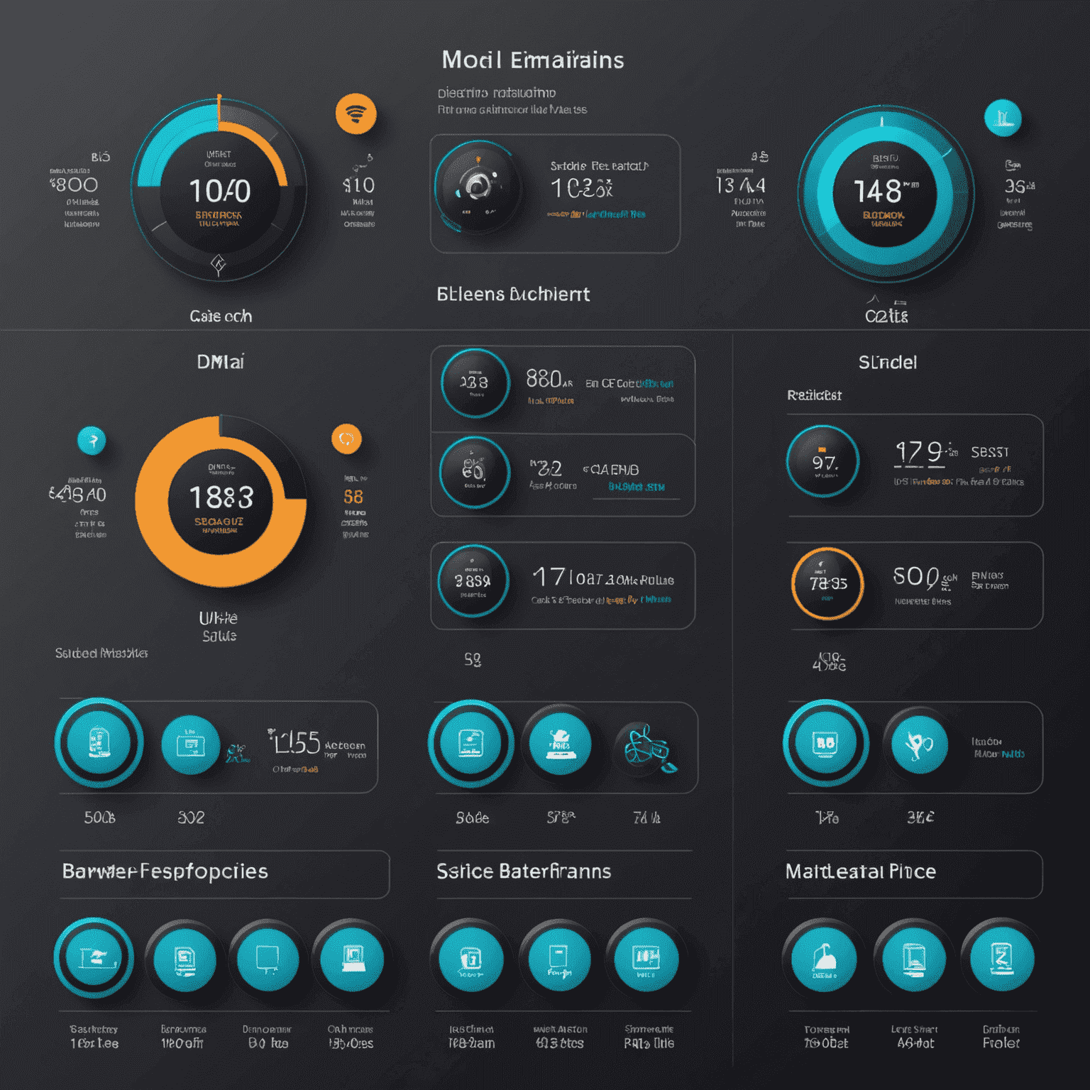 A comparison chart of various UAE mobile internet packages, with icons representing speed, data, and price